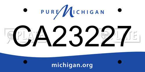 CA23227 Michigan License Plate