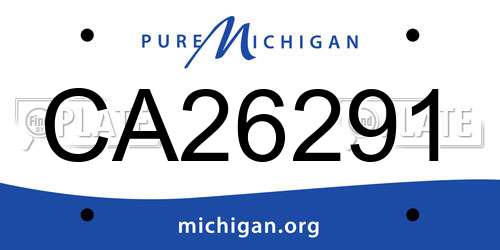 CA26291 Michigan License Plate