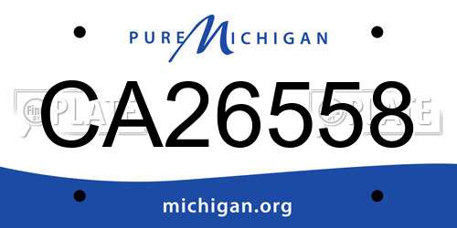 CA26558 Michigan License Plate