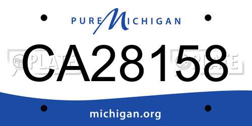 CA28158 Michigan License Plate