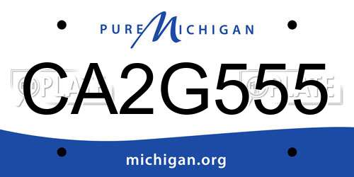 CA2G555 Michigan License Plate