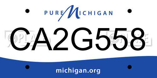 CA2G558 Michigan License Plate