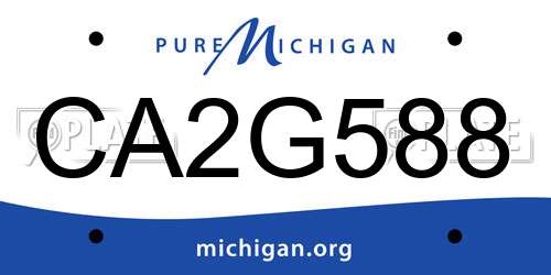 CA2G588 Michigan License Plate