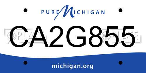 CA2G855 Michigan License Plate