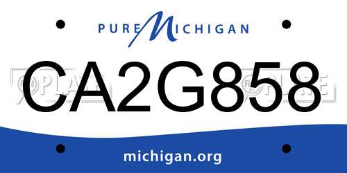 CA2G858 Michigan License Plate