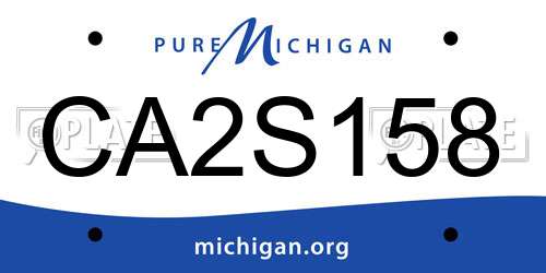 CA2S158 Michigan License Plate