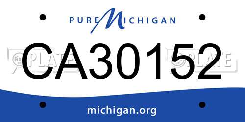 CA30152 Michigan License Plate