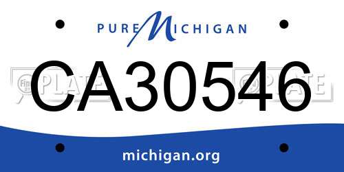 CA30546 Michigan License Plate
