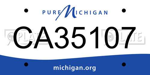 CA35107 Michigan License Plate