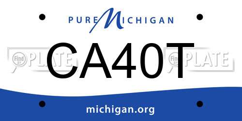 CA40T Michigan License Plate