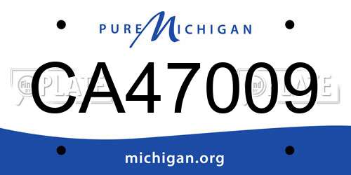 CA47009 Michigan License Plate