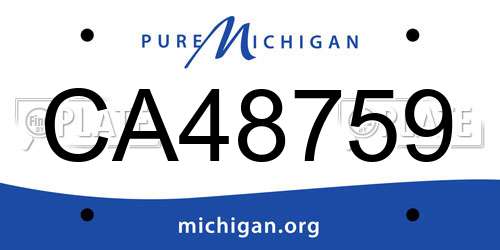 CA48759 Michigan License Plate