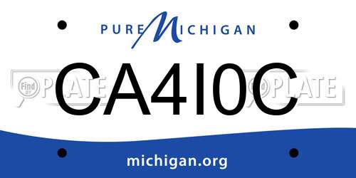 CA4I0C Michigan License Plate