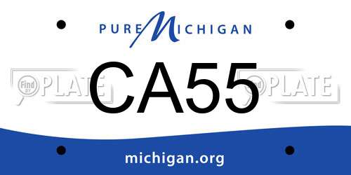 CA55 Michigan License Plate