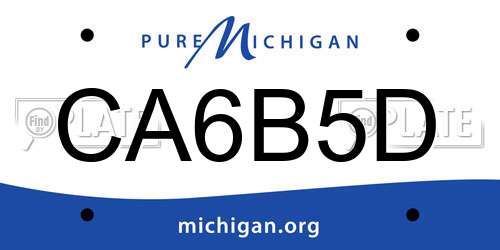 CA6B5D Michigan License Plate