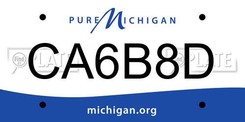 CA6B8D Michigan License Plate