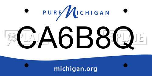 CA6B8Q Michigan License Plate