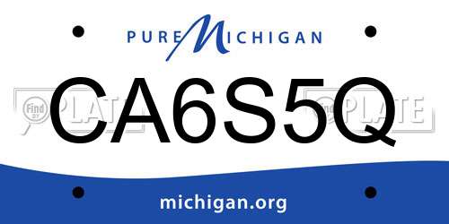 CA6S5Q Michigan License Plate