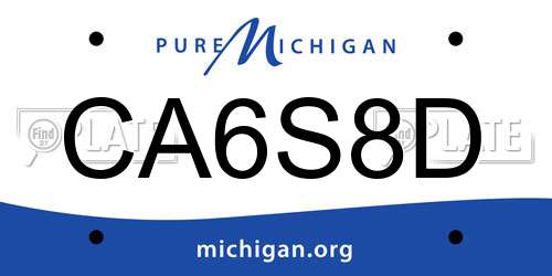 CA6S8D Michigan License Plate