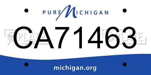 CA71463 Michigan License Plate
