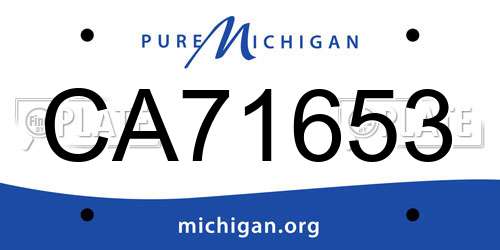 CA71653 Michigan License Plate