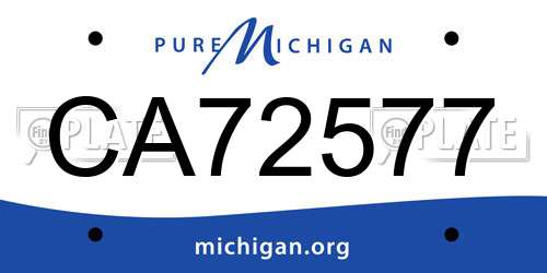 CA72577 Michigan License Plate