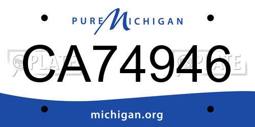 CA74946 Michigan License Plate