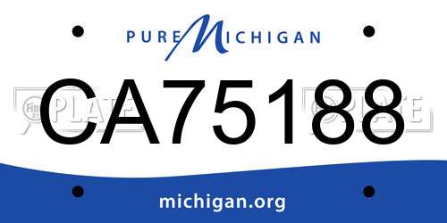 CA75188 Michigan License Plate