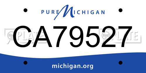 CA79527 Michigan License Plate
