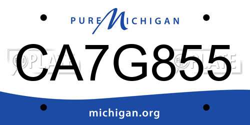 CA7G855 Michigan License Plate