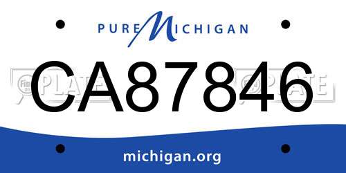 CA87846 Michigan License Plate