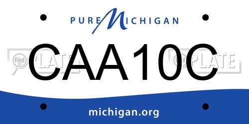 CAA10C Michigan License Plate