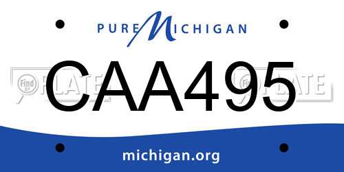 CAA495 Michigan License Plate