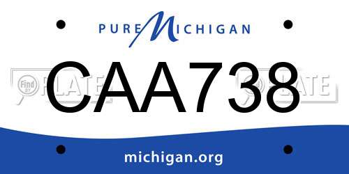 CAA738 Michigan License Plate