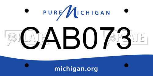 CAB073 Michigan License Plate