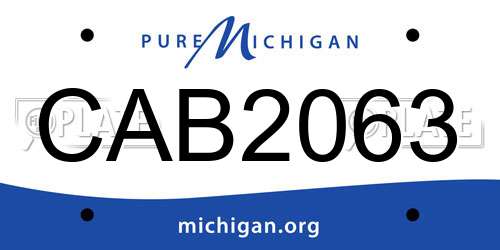 CAB2063 Michigan License Plate