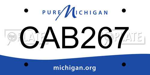 CAB267 Michigan License Plate