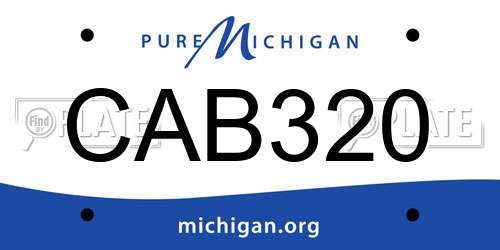 CAB320 Michigan License Plate