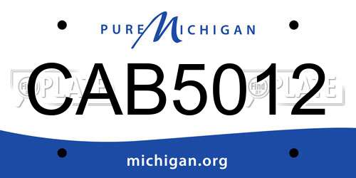 CAB5012 Michigan License Plate