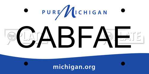 CABFAE Michigan License Plate