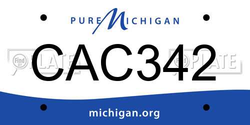CAC342 Michigan License Plate