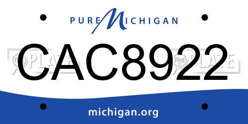 CAC8922 Michigan License Plate