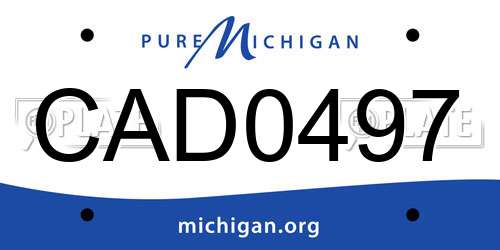 CAD0497 Michigan License Plate