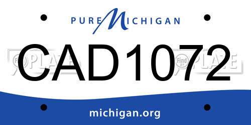 CAD1072 Michigan License Plate