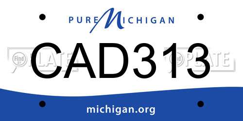 CAD313 Michigan License Plate