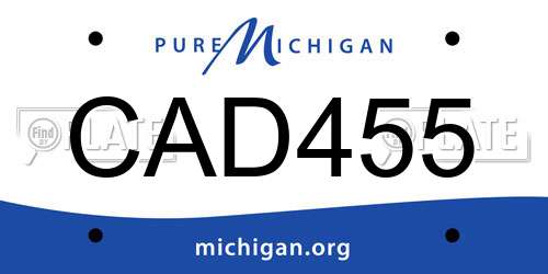 CAD455 Michigan License Plate