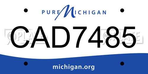 CAD7485 Michigan License Plate
