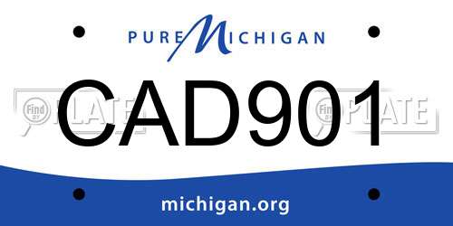 CAD901 Michigan License Plate