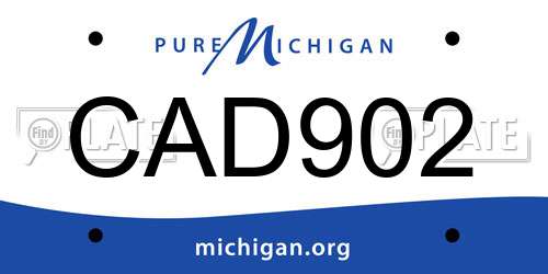 CAD902 Michigan License Plate