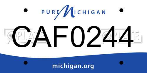 CAF0244 Michigan License Plate